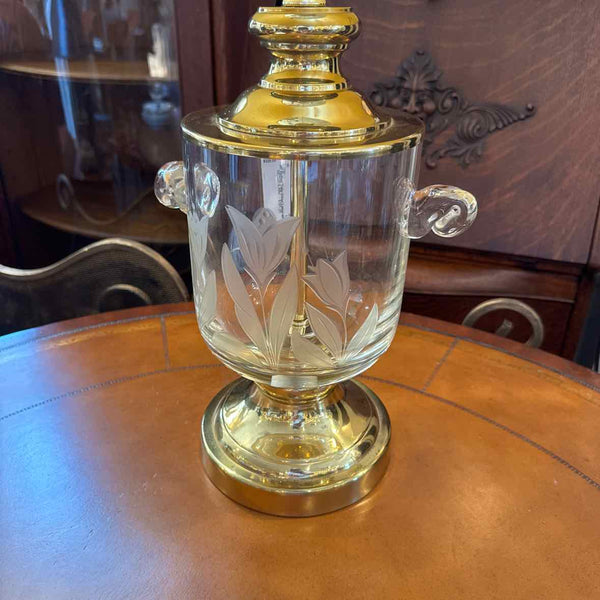 Etched Tulip Glass Lamp