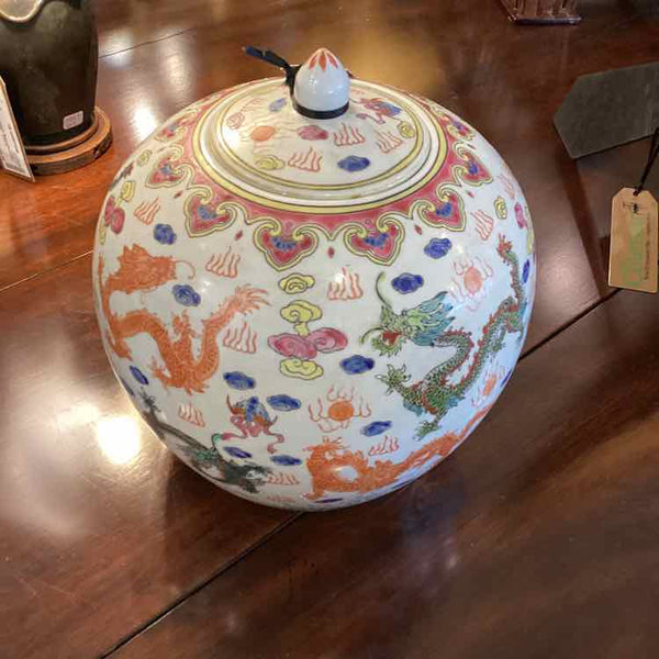 Asian Ginger Jar with Lid - Fanille Rose