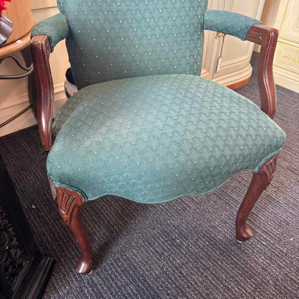 Green Sidearm Queen Ann Chair