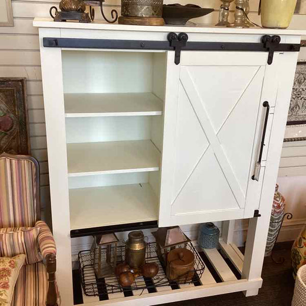 White Barn Door Cabinet