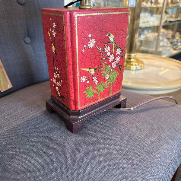 Red Asian Lamp With Shade