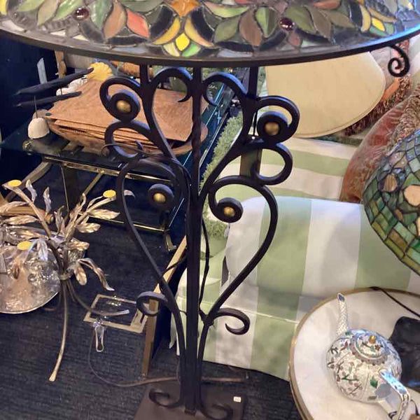 Tiffany Floor Lamp - Wrought Iron Base