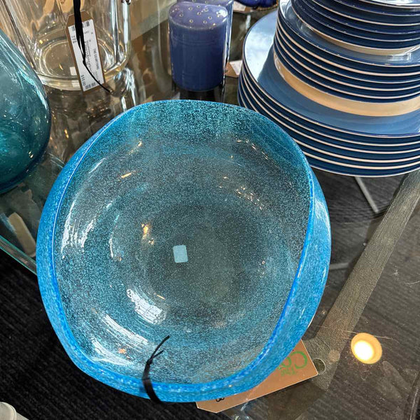Blue Glass Organic Bowl