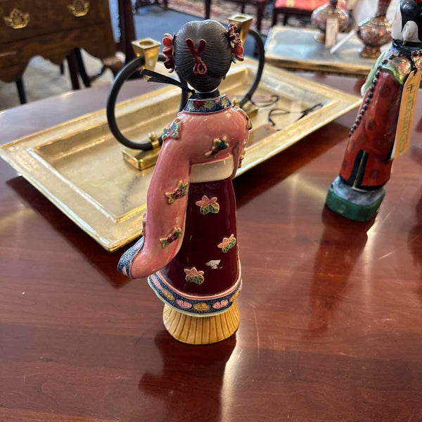 "As Is" Female Asian With Fan Figurine