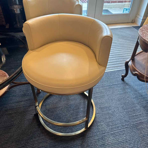 Metal Base Cream Seat Stool