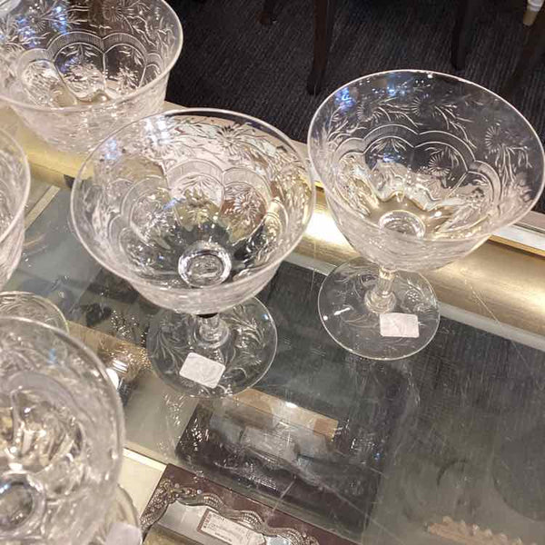 Set of 9  Webb Corbett Crystal Sherbet Glasses