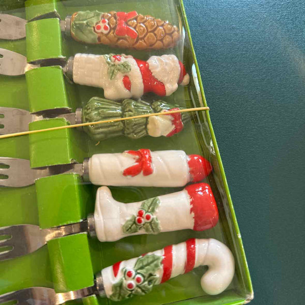 5 pc Holiday Appetizer Forks