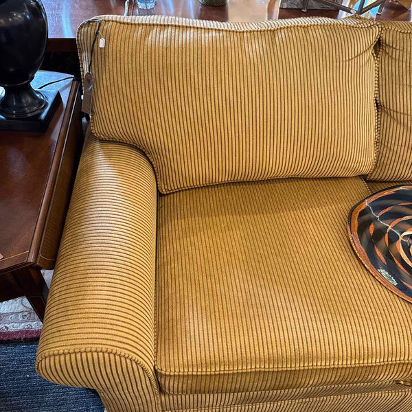 Ethan Allen Khaki & Red Striped Loveseat