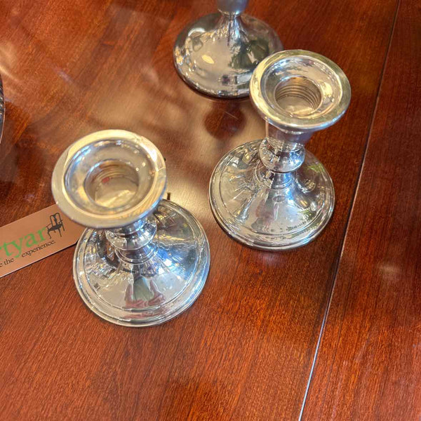 Pair of Sterling Silver Candleholders