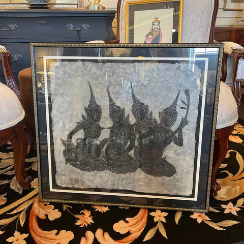 Framed Thai Temple Rubbing