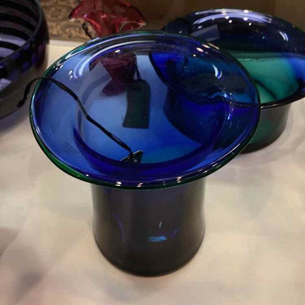 Cobalt Blue Lip Glass Vase