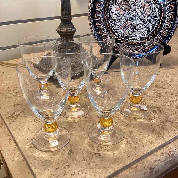 Six French Cordial Glasses