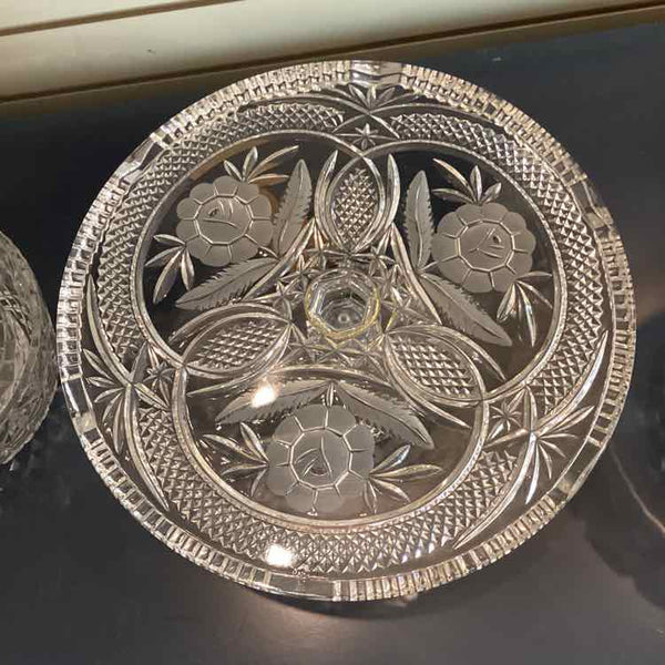 Vintage Clear Floral Cake Plate