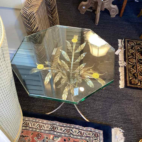 Vintage Hollywood Glass Top Table