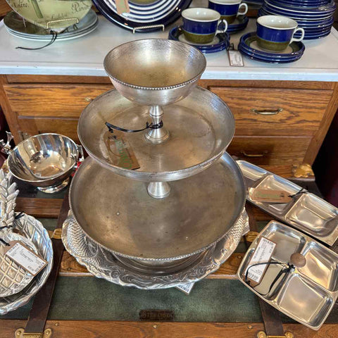 Pottery Barn 3-Tier Silver Server
