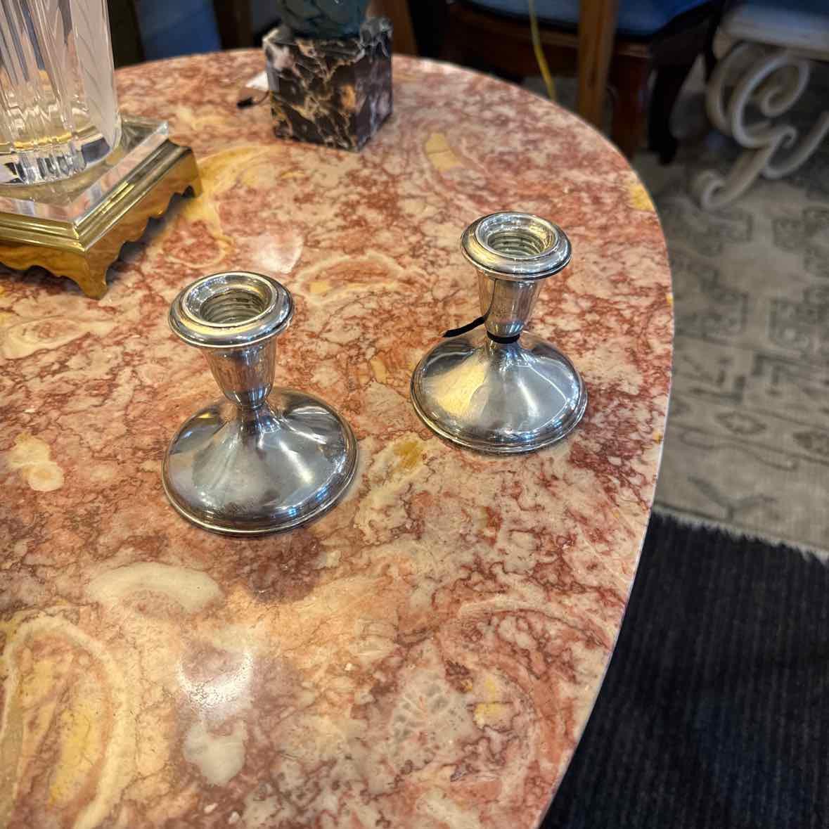 Pair of Sterling Silver Candleholders