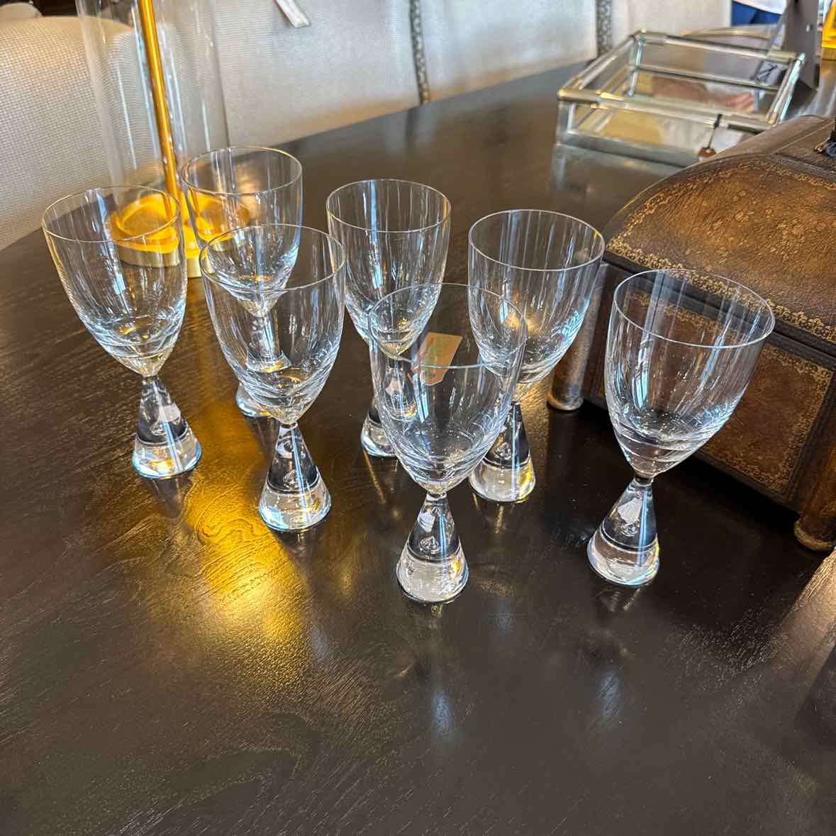 Vintage Holmegaard "Princess Tear Drop" Set of 8 Wine Glasses