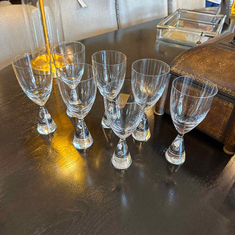 Vintage Holmegaard "Princess Tear Drop" Set of 8 Wine Glasses