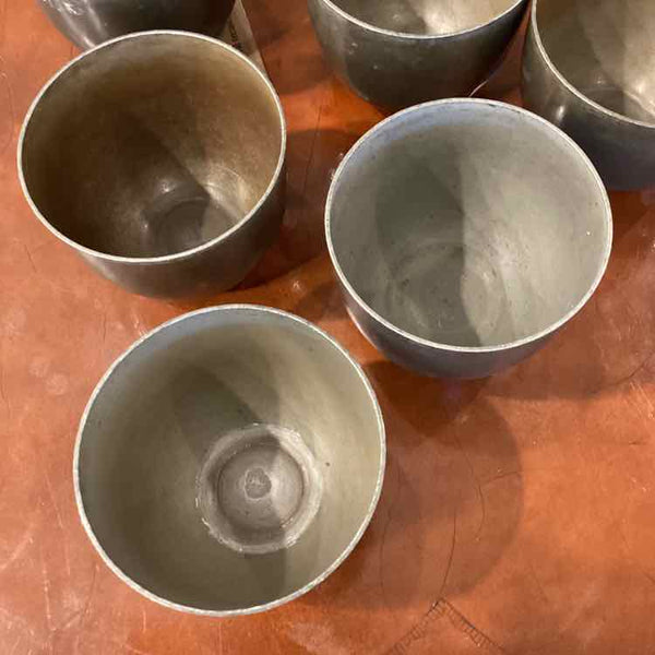 6 Pewter Cups