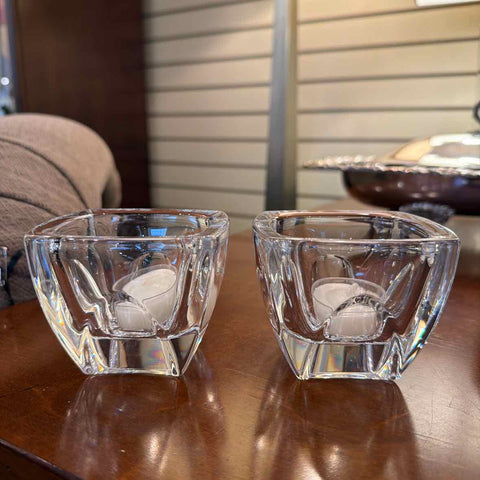 Pair Vera Wang  Crystal Candleholders
