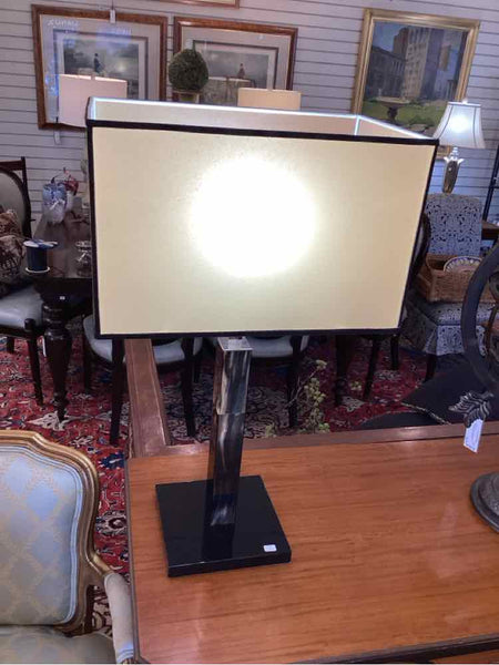 Pair Of Lucite And Horn Lamps