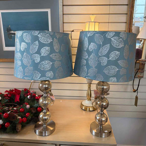 Pr. Silver Ball Lamps