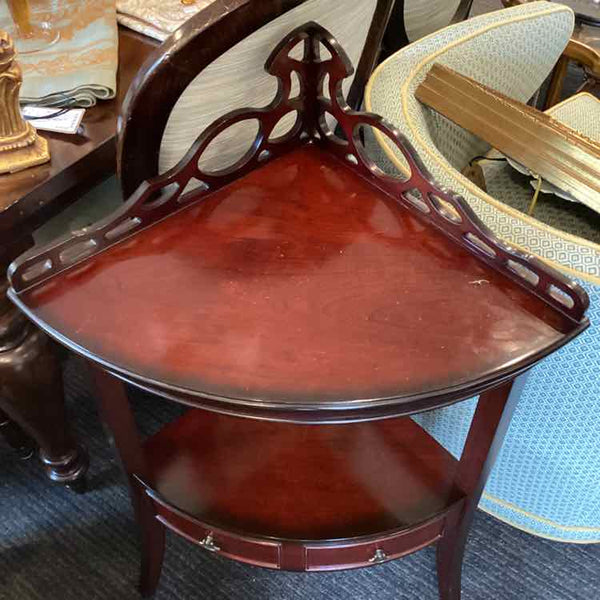 Bombay Corner Table With Faux Drawers