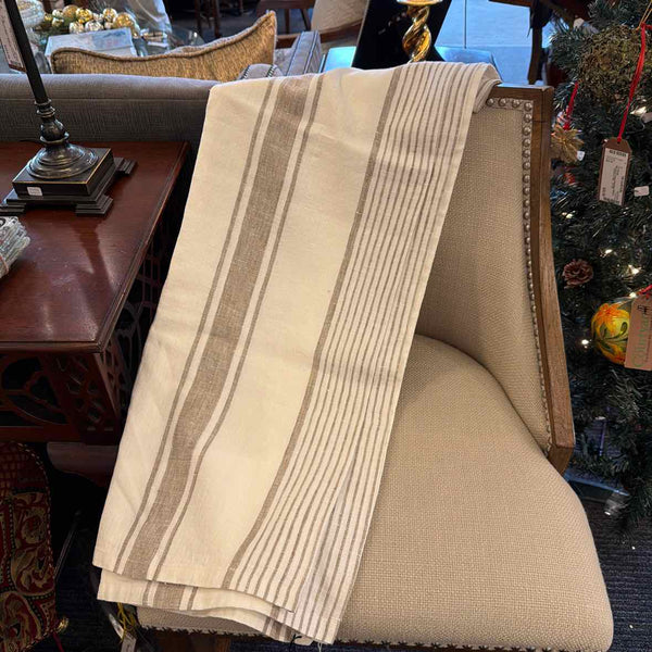 Tuscany Linen Neutral Stripe Tablecloth