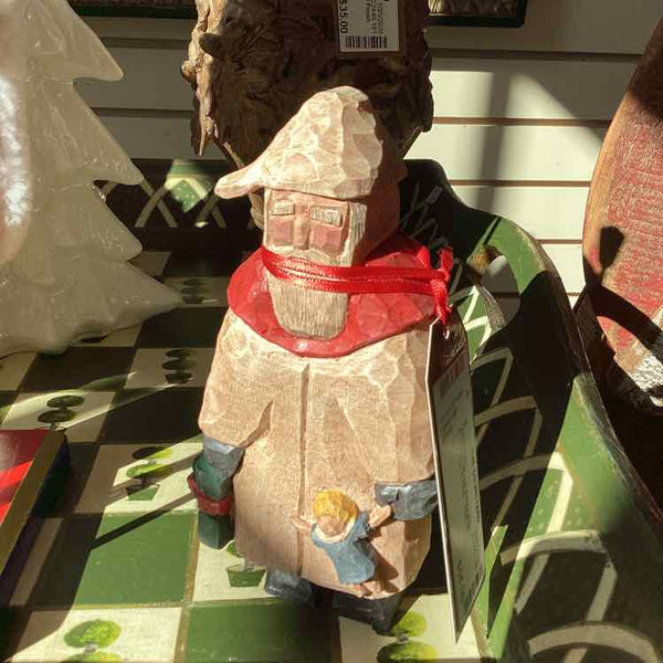 Wood Santa With Presents