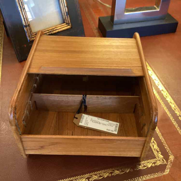 Vintage Mid Century Teak Desk Organizer