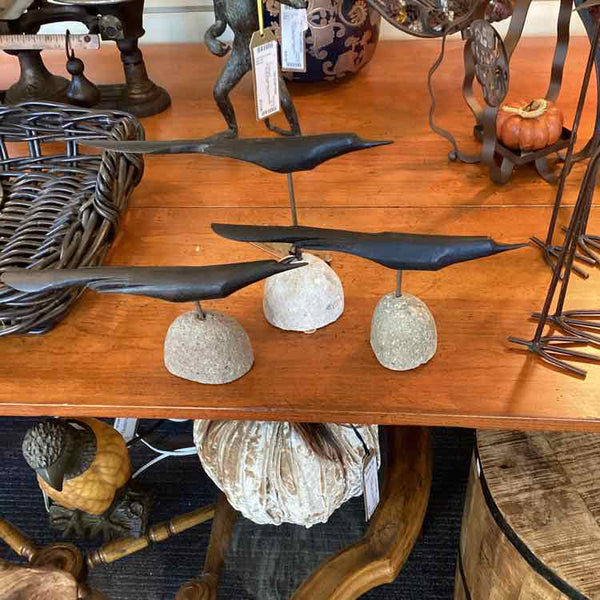 Three Wooden Carved Birds