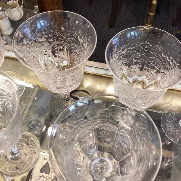 "As Is" Eight Webb Corbett Crystal Goblets