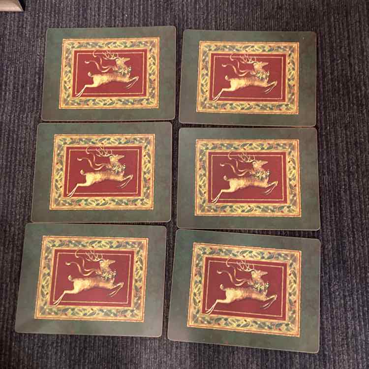 6 Pimpernel Christmas Reindeer Placemats