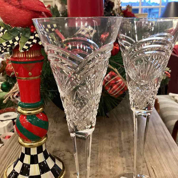 2 Waterford Lismore Champagne Glasses