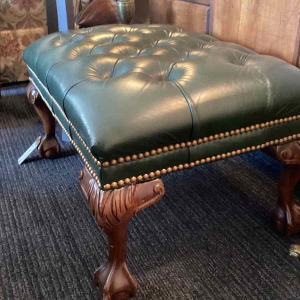 Hancock & Moore Leather Tufted Ottoman