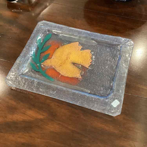 Peace Dove Fused Glass Tray
