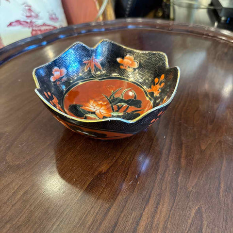 Red Lotus Black Ceramic Dish