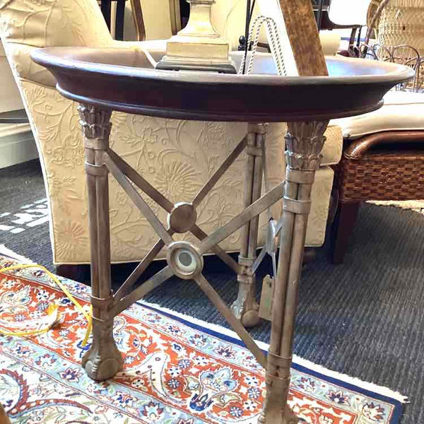 Metal & Glass Round Side Table