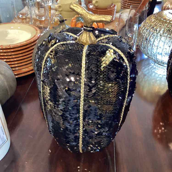 Black And Gold Sequin Pumpkin