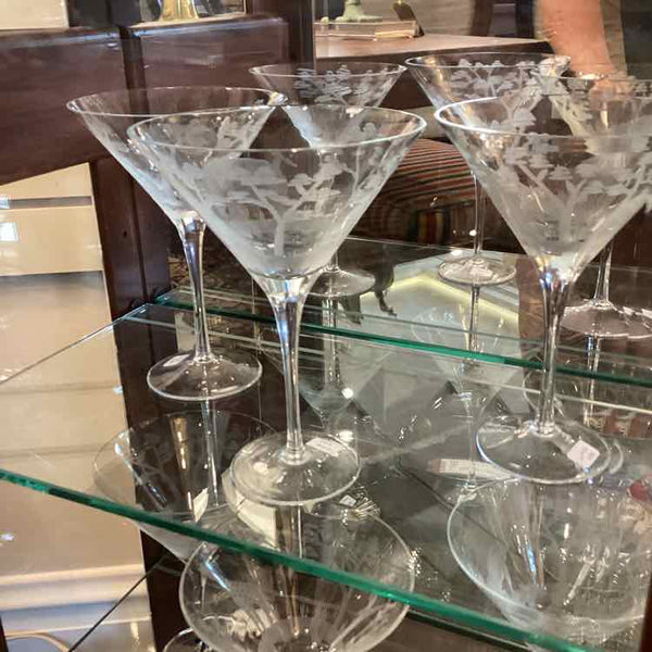 Six Safari Party Martini Glasses