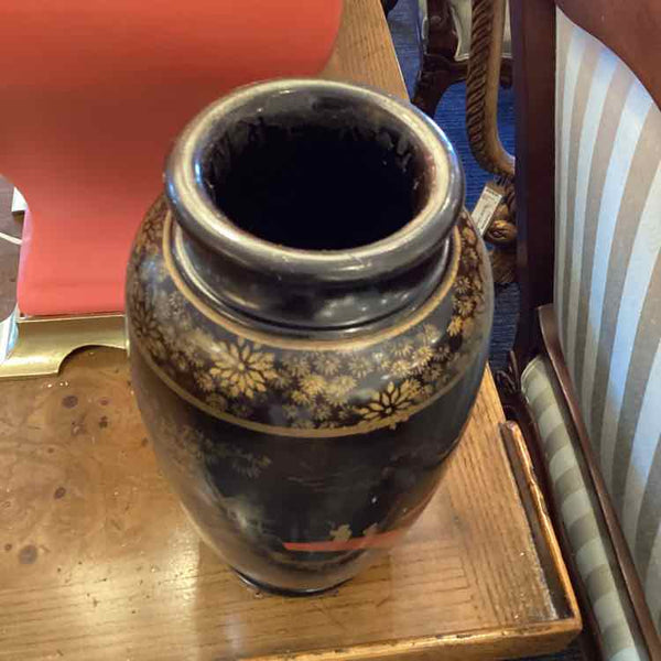 Black Asian Vase "Made in Japan"