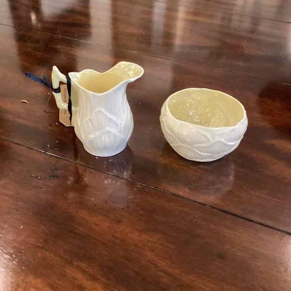 Belleek Lily Cream and Sugar