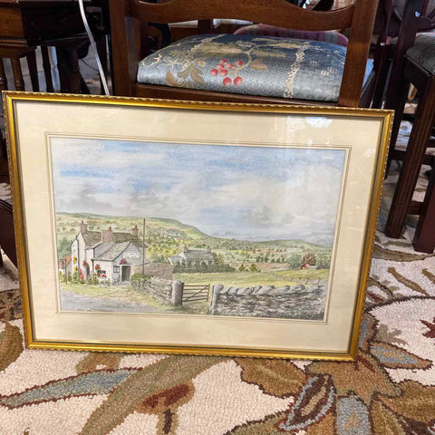 Country Scene Watercolor