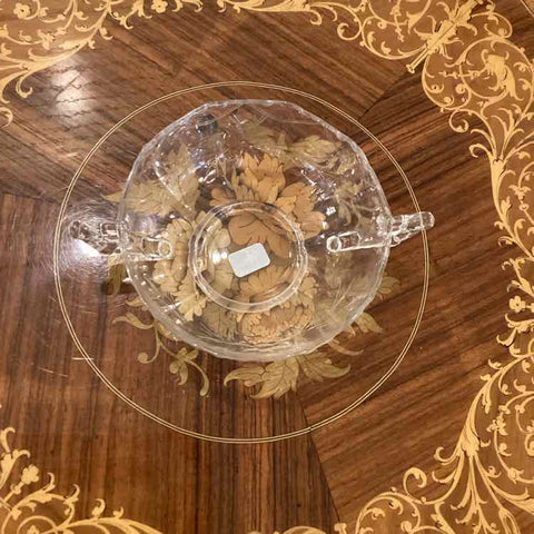 Etched Glass Bowl With Handles