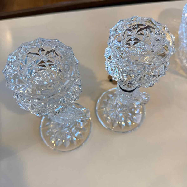 Pair Glass Hofbauer Bird Candle Holders