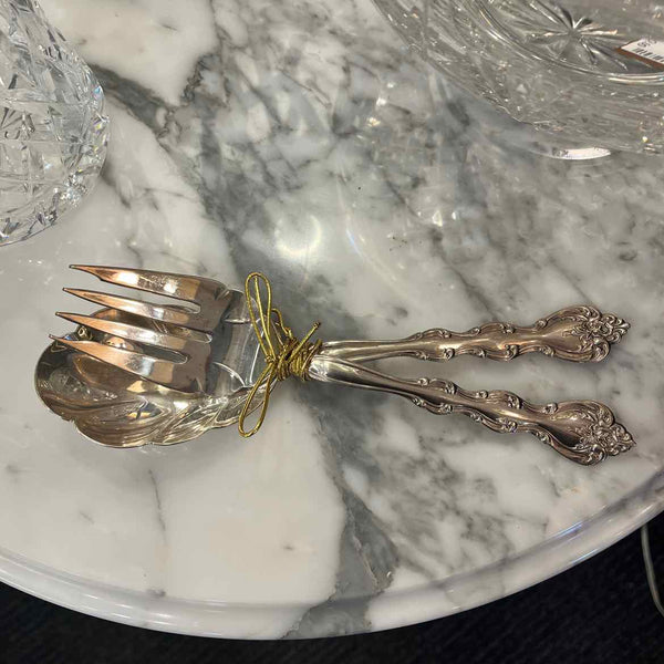 Silverplate Meat Fork And Spoon