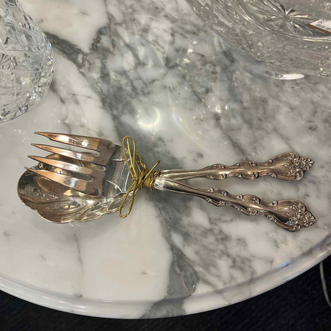 Silverplate Meat Fork And Spoon