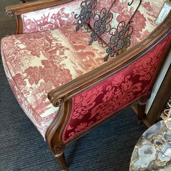 Ethan Allen Red Toile Chair
