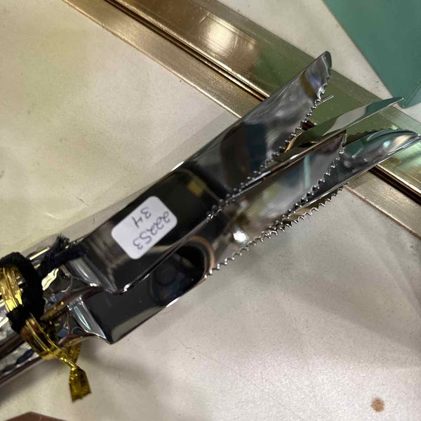 6 Hammered Pattern Steak Knives - Stainless Steel