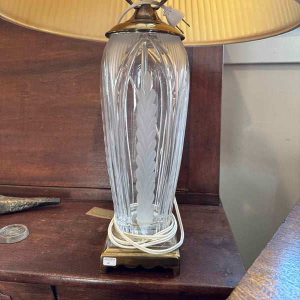 Tall Gold & Glass Lamp